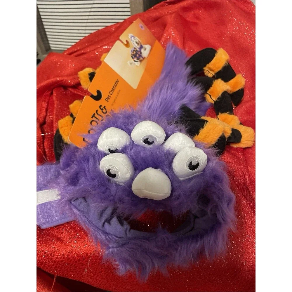 BRAND NEW Boots and Barkley PET Purple Spider Costume 2 piece Medium DOG